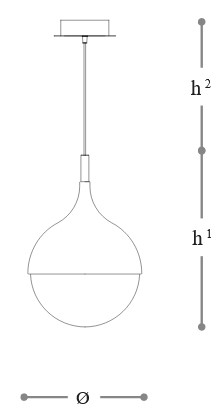 Lampe Cora Incanto Italamp à Suspension - Dimensions